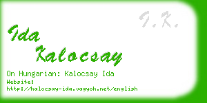 ida kalocsay business card